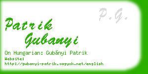 patrik gubanyi business card