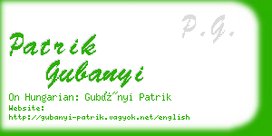 patrik gubanyi business card